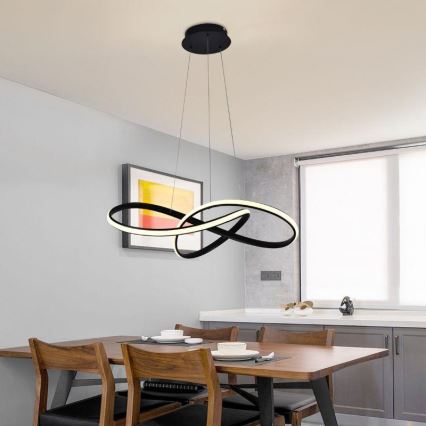 Brilagi - LED Aptumšojama lustra ar auklu COSMOWAVE LED/70W/230V melna + tālvadības pults