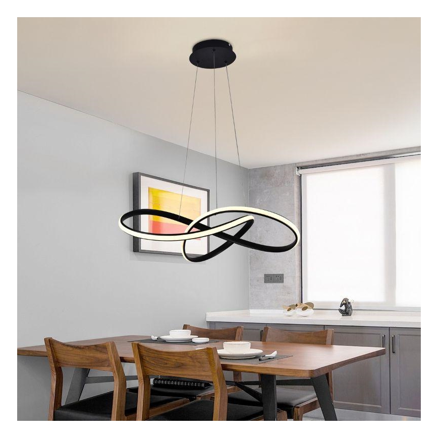 Brilagi - LED Aptumšojama lustra ar auklu COSMOWAVE LED/70W/230V melna + tālvadības pults