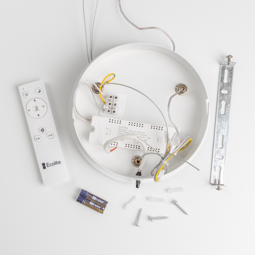 Brilagi - LED Aptumšojama lustra ar auklu FALCON LED/40W/230V 3000-6500K d. 45 cm balta + tālvadības pults