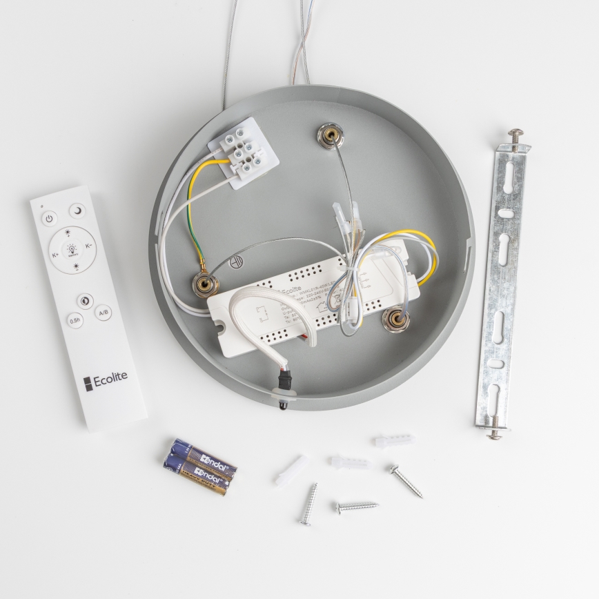 Brilagi - LED Aptumšojama lustra ar auklu FALCON LED/40W/230V 3000-6500K d. 45 cm pelēka + tālvadības pults