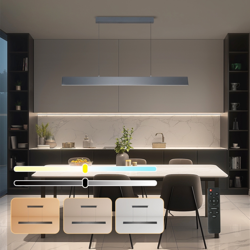 Brilagi - LED Aptumšojama lustra ar auklu SLIMLINE LED/40W/230V 3000-6000K antracīta + tālvadības pults
