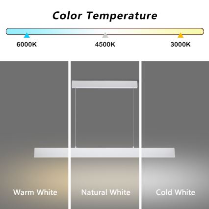 Brilagi - LED Aptumšojama lustra ar auklu SLIMLINE LED/40W/230V 3000-6000K balta + tālvadības pults