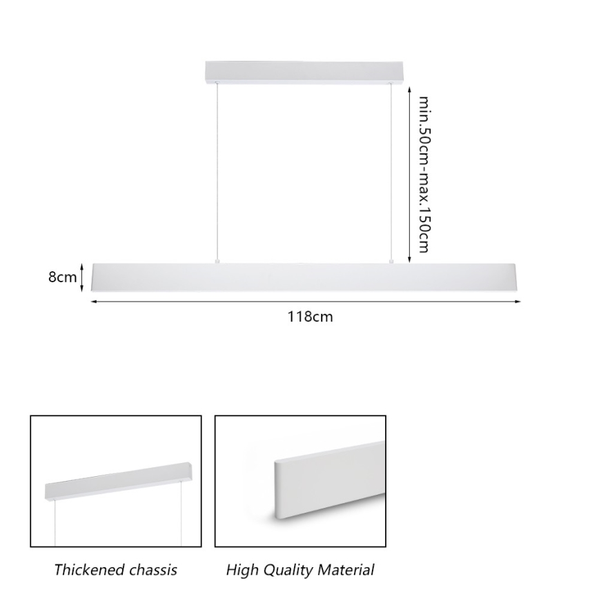 Brilagi - LED Aptumšojama lustra ar auklu SLIMLINE LED/40W/230V 3000-6000K balta + tālvadības pults