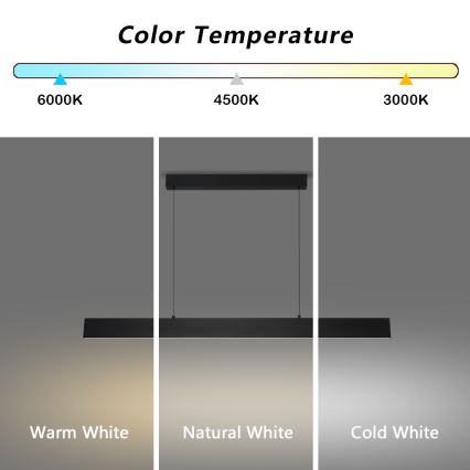 Brilagi - LED Aptumšojama lustra ar auklu SLIMLINE LED/40W/230V 3000-6000K melna + tālvadības pults