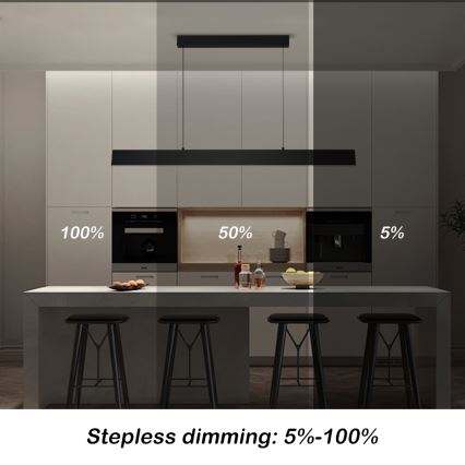 Brilagi - LED Aptumšojama lustra ar auklu SLIMLINE LED/40W/230V 3000-6000K melna + tālvadības pults