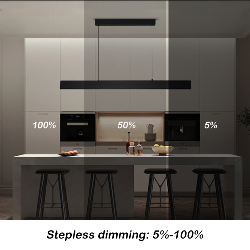 Brilagi - LED Aptumšojama lustra ar auklu SLIMLINE LED/40W/230V 3000-6000K melna + tālvadības pults
