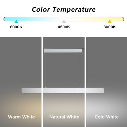 Brilagi - LED Aptumšojama lustra ar auklu SLIMLINE LED/40W/230V 3000-6000K sudraba + tālvadības pults