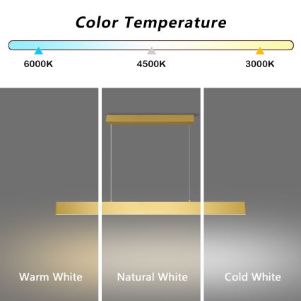 Brilagi - LED Aptumšojama lustra ar auklu SLIMLINE LED/40W/230V 3000-6000K zelta + tālvadības pults