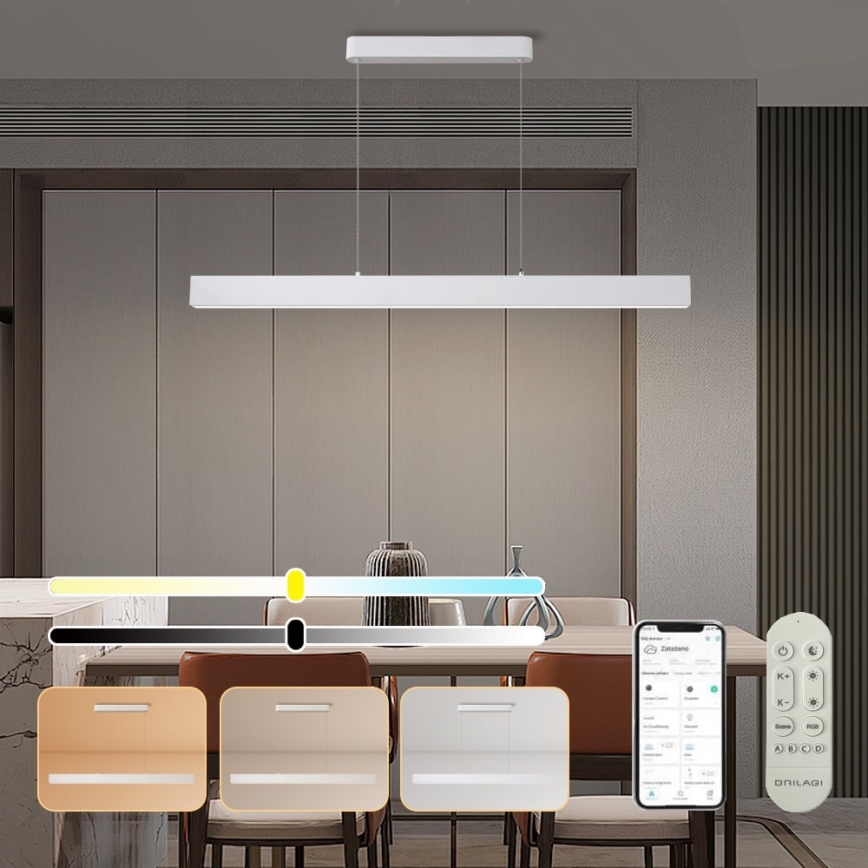 Brilagi - LED Aptumšojama lustra ar auklu SLEEKLINE SMART LED/40W/230V 3000-6000K Wi-Fi Tuya balta + tālvadības pults