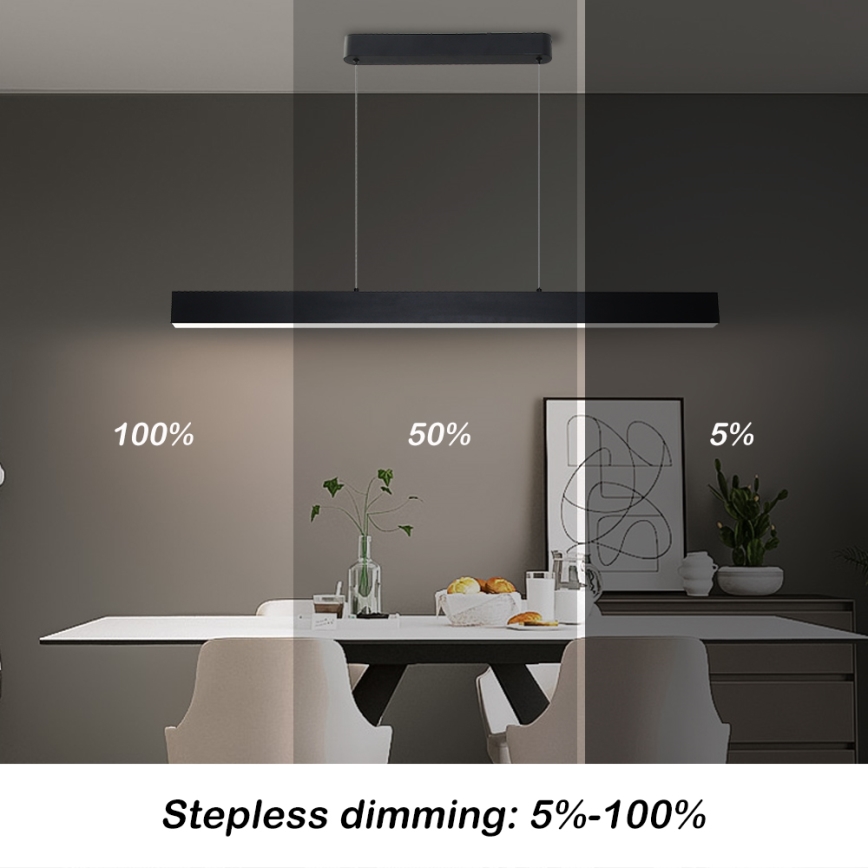 Brilagi - LED Aptumšojama lustra ar auklu SLEEKLINE SMART LED/40W/230V 3000-6000K Wi-Fi Tuya melna + tālvadības pults