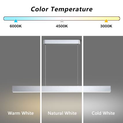 Brilagi - LED Aptumšojama lustra ar auklu SLEEKLINE SMART LED/40W/230V 3000-6000K Wi-Fi Tuya sudraba + tālvadības pults