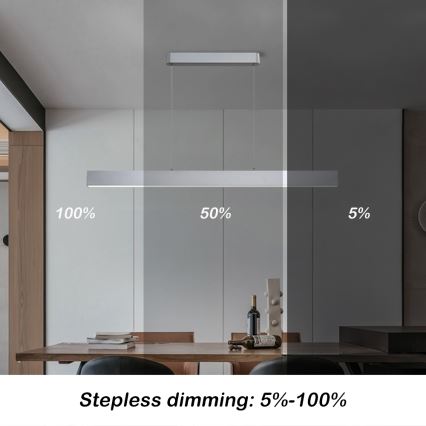 Brilagi - LED Aptumšojama lustra ar auklu SLEEKLINE SMART LED/40W/230V 3000-6000K Wi-Fi Tuya sudraba + tālvadības pults