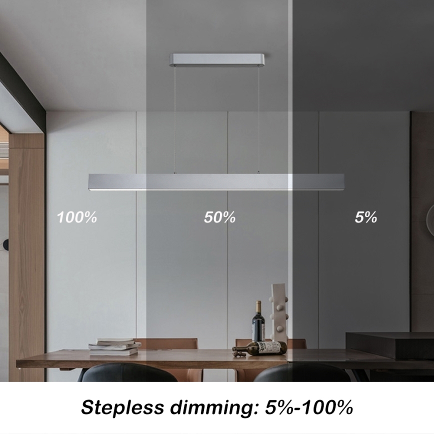 Brilagi - LED Aptumšojama lustra ar auklu SLEEKLINE SMART LED/40W/230V 3000-6000K Wi-Fi Tuya sudraba + tālvadības pults