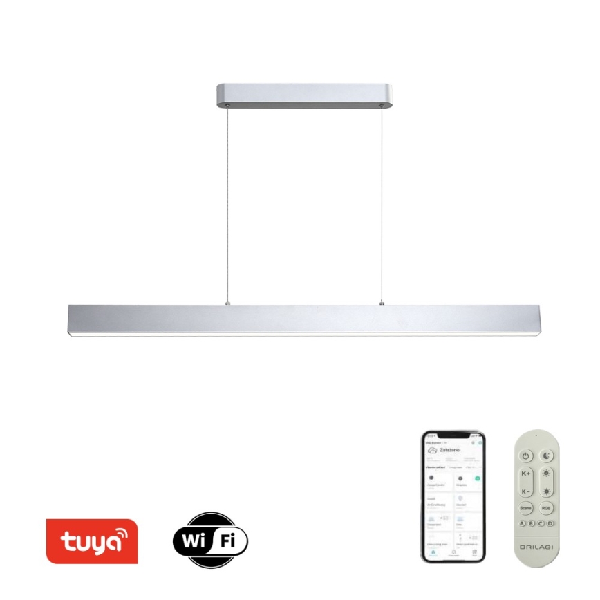 Brilagi - LED Aptumšojama lustra ar auklu SLEEKLINE SMART LED/40W/230V 3000-6000K Wi-Fi Tuya sudraba + tālvadības pults