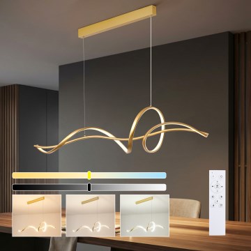 Brilagi - LED aptumšojama lustra uz kabeļa SIGNATURE LED/55W/230V 3000-6000K 120x23 cm zeltaina + tālvadības pults