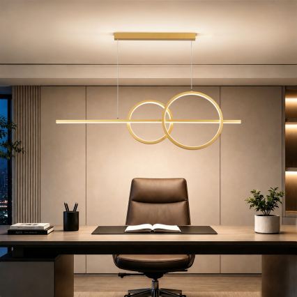 BRILAGI - LED regulējama lustra uz troses SIGNATURE LED/53W/230V 3000-6000K 120 cm zelta krāsā + tālvadības pults