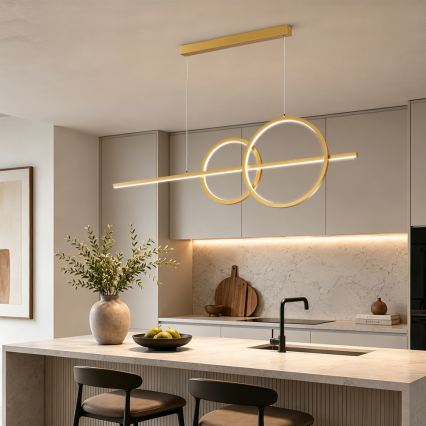BRILAGI - LED regulējama lustra uz troses SIGNATURE LED/53W/230V 3000-6000K 120 cm zelta krāsā + tālvadības pults