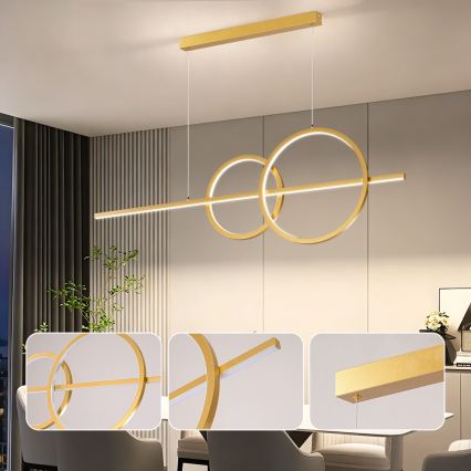 BRILAGI - LED regulējama lustra uz troses SIGNATURE LED/53W/230V 3000-6000K 120 cm zelta krāsā + tālvadības pults