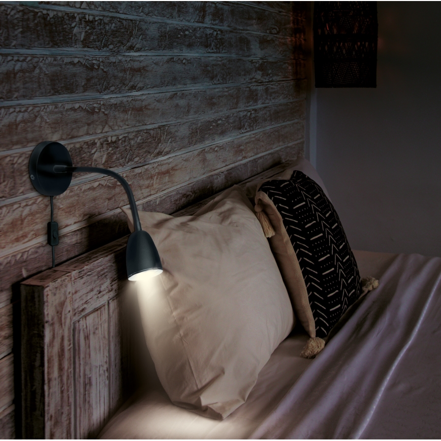 Brilagi - LED Aptumšojama maza sienas lampa LED/4W/230V melna