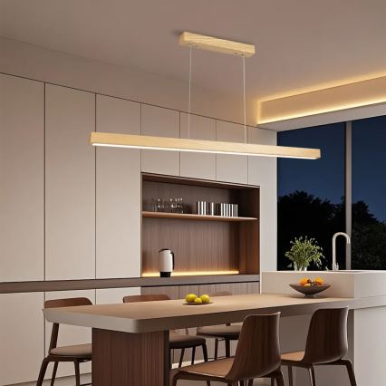 Brilagi - LED dimmējams pakarināmais lustrs uz stieples OAK SMART LED/30W/230V Wi-Fi Tuya ozols + tālvadības pults