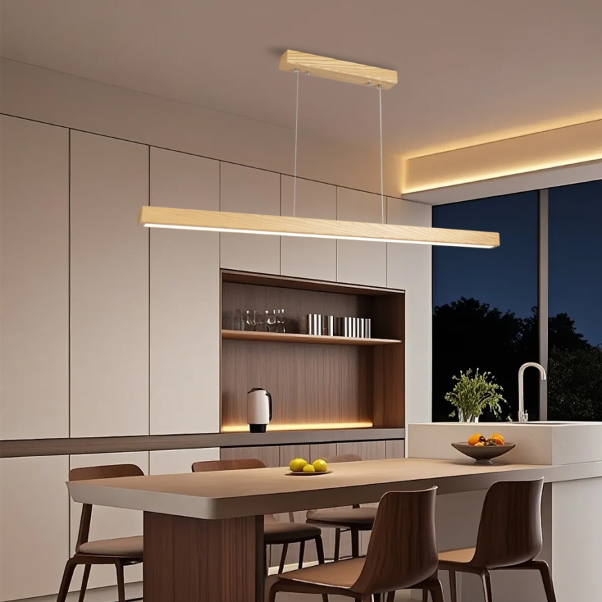 Brilagi - LED dimmējams pakarināmais lustrs uz stieples OAK SMART LED/30W/230V Wi-Fi Tuya ozols + tālvadības pults
