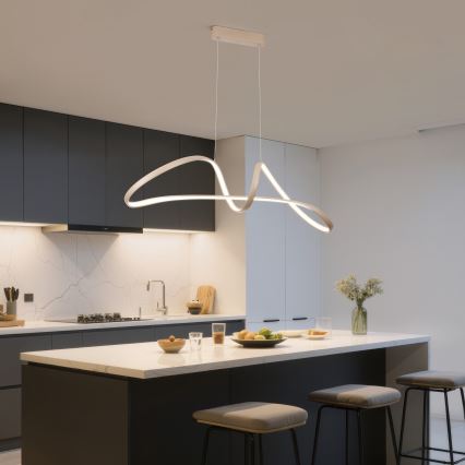 Brilagi - LED aptumšojama pakaramā lampa uz troses TWISTER LED/60W/230V 3000-6000K bēša + ar tālvadības pulti