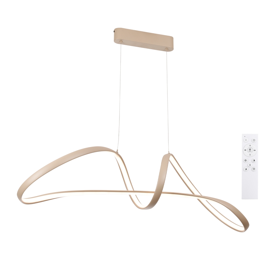 Brilagi - LED aptumšojama pakaramā lampa uz troses TWISTER LED/60W/230V 3000-6000K bēša + ar tālvadības pulti