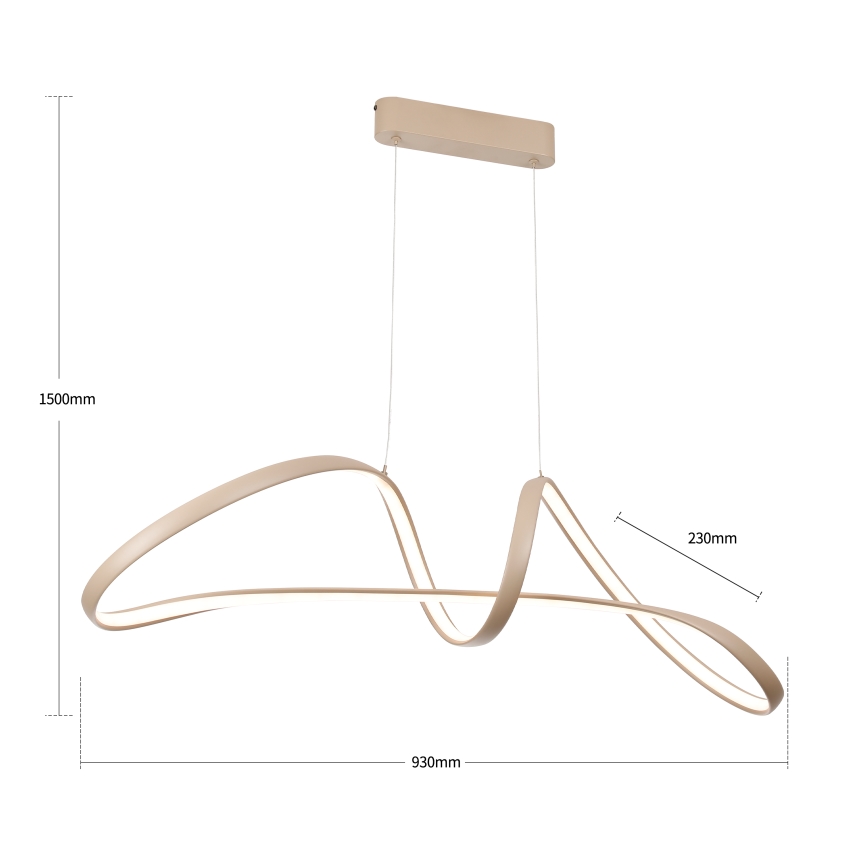 Brilagi - LED aptumšojama pakaramā lampa uz troses TWISTER LED/60W/230V 3000-6000K bēša + ar tālvadības pulti