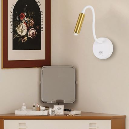 Brilagi - LED Aptumšojama pielāgojama sienas lampa MAYA 1xG9/4W/230V balta/zelta 2700-6500K Wi-Fi Tuya