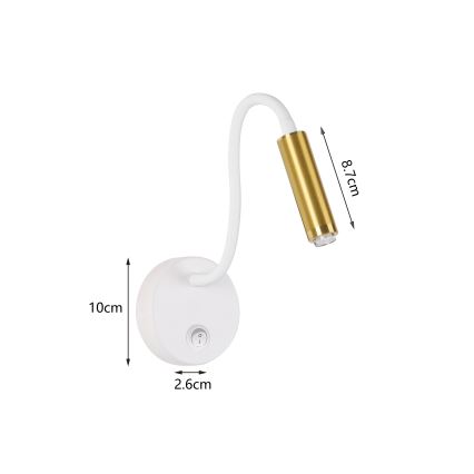 Brilagi - LED Aptumšojama pielāgojama sienas lampa MAYA 1xG9/4W/230V balta/zelta 2700-6500K Wi-Fi Tuya