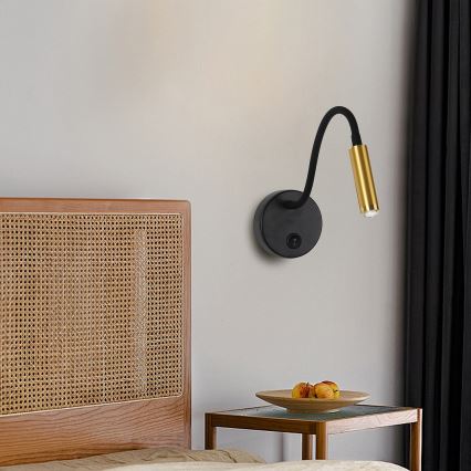Brilagi - LED Aptumšojama pielāgojama sienas lampa MAYA 1xG9/4W/230V melna/zelta 2700-6500K Wi-Fi Tuya