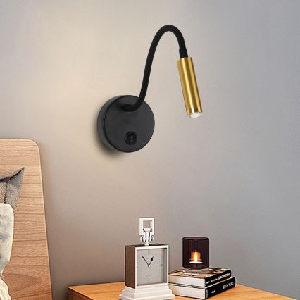 Brilagi - LED Aptumšojama pielāgojama sienas lampa MAYA 1xG9/4W/230V melna/zelta 2700-6500K Wi-Fi Tuya