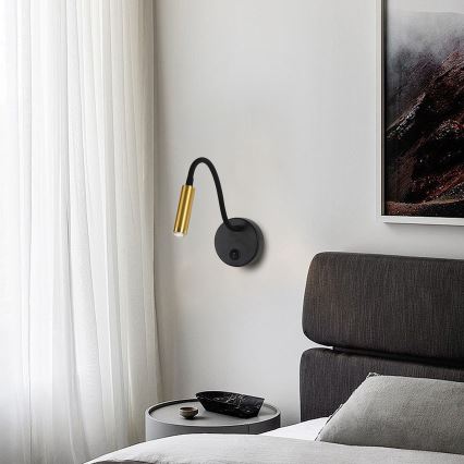 Brilagi - LED Aptumšojama pielāgojama sienas lampa MAYA 1xG9/4W/230V melna/zelta 2700-6500K Wi-Fi Tuya