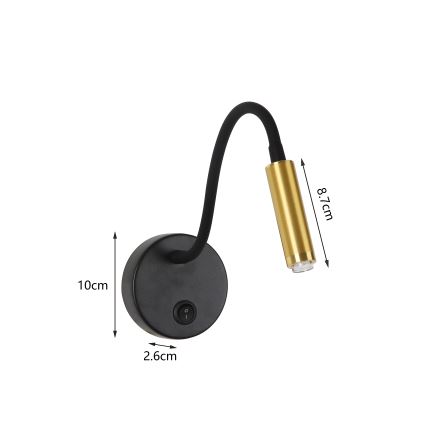 Brilagi - LED Aptumšojama pielāgojama sienas lampa MAYA 1xG9/4W/230V melna/zelta 2700-6500K Wi-Fi Tuya