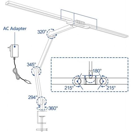 Brilagi - LED Aptumšojama skārienvadāma pielāgojama galda lampa VARIO LED/24W/230V 3000-6500K CRI 92 balta