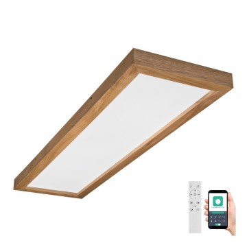 Brilagi - LED Aptumšojama vannas istabas griestu lampa WOODY FRAME LED/50W/230V ozols 120x30 cm 3000-6000K IP44 + tālvadības pults