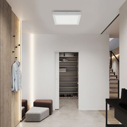 Brilagi - LED Aptumšojama vannas istabas griestu lampa FRAME SMART LED/24W/230V 30x30 cm 3000-6000K IP44 balta + tālvadības pults