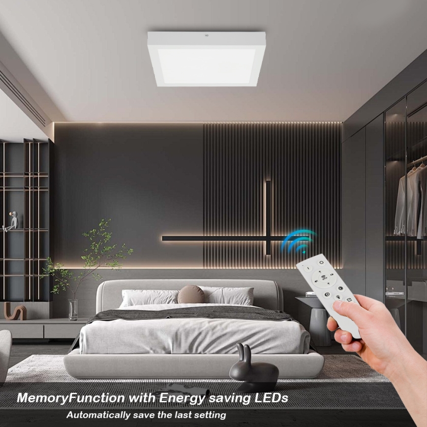 Brilagi - LED Aptumšojama vannas istabas griestu lampa FRAME SMART LED/24W/230V 30x30 cm 3000-6000K IP44 balta + tālvadības pults