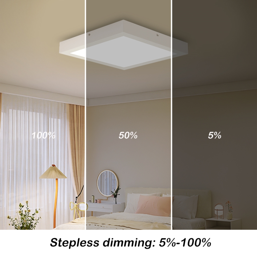 Brilagi - LED Aptumšojama vannas istabas griestu lampa FRAME SMART LED/24W/230V 30x30 cm 3000-6000K IP44 balta + tālvadības pults