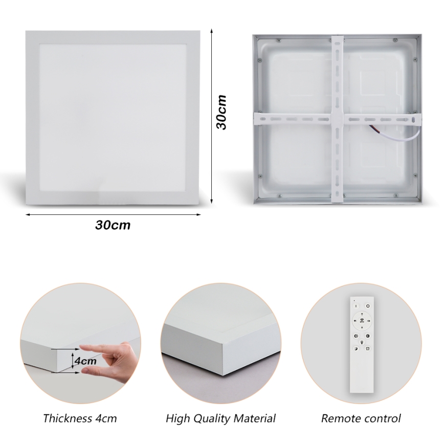 Brilagi - LED Aptumšojama vannas istabas griestu lampa FRAME SMART LED/24W/230V 30x30 cm 3000-6000K IP44 balta + tālvadības pults