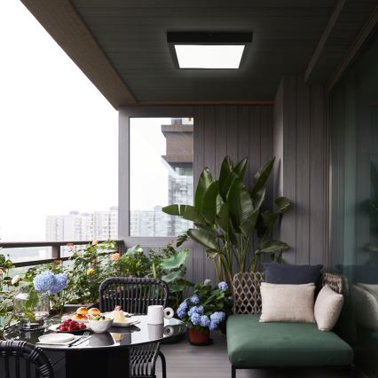 Brilagi - LED Aptumšojama vannas istabas griestu lampa FRAME SMART LED/24W/230V 30x30 cm 3000-6000K IP44 melna + tālvadības pults