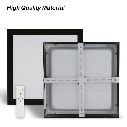 Brilagi - LED Aptumšojama vannas istabas griestu lampa FRAME SMART LED/24W/230V 30x30 cm 3000-6000K IP44 melna + tālvadības pults