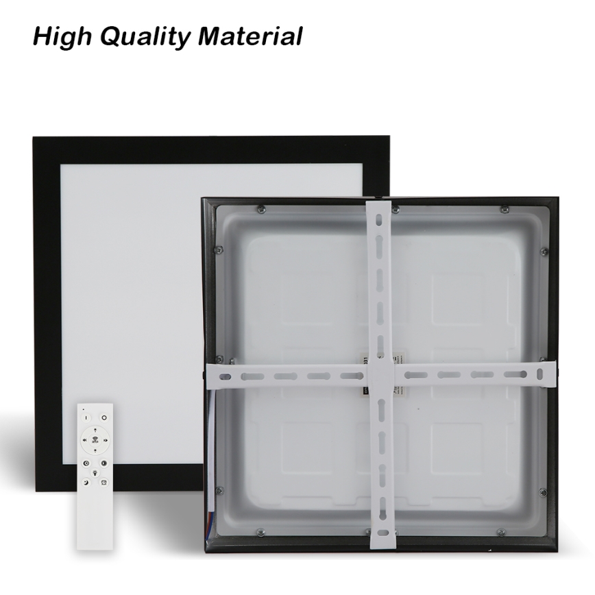 Brilagi - LED Aptumšojama vannas istabas griestu lampa FRAME SMART LED/24W/230V 30x30 cm 3000-6000K IP44 melna + tālvadības pults