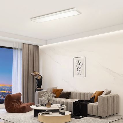 Brilagi - LED Aptumšojama vannas istabas griestu lampa FRAME SMART LED/50W/230V 120x30 cm 3000-6000K IP44 sudraba + tālvadības pults