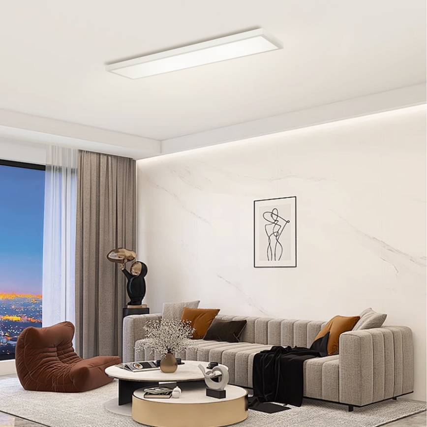 Brilagi - LED Aptumšojama vannas istabas griestu lampa FRAME SMART LED/50W/230V 120x30 cm 3000-6000K IP44 sudraba + tālvadības pults