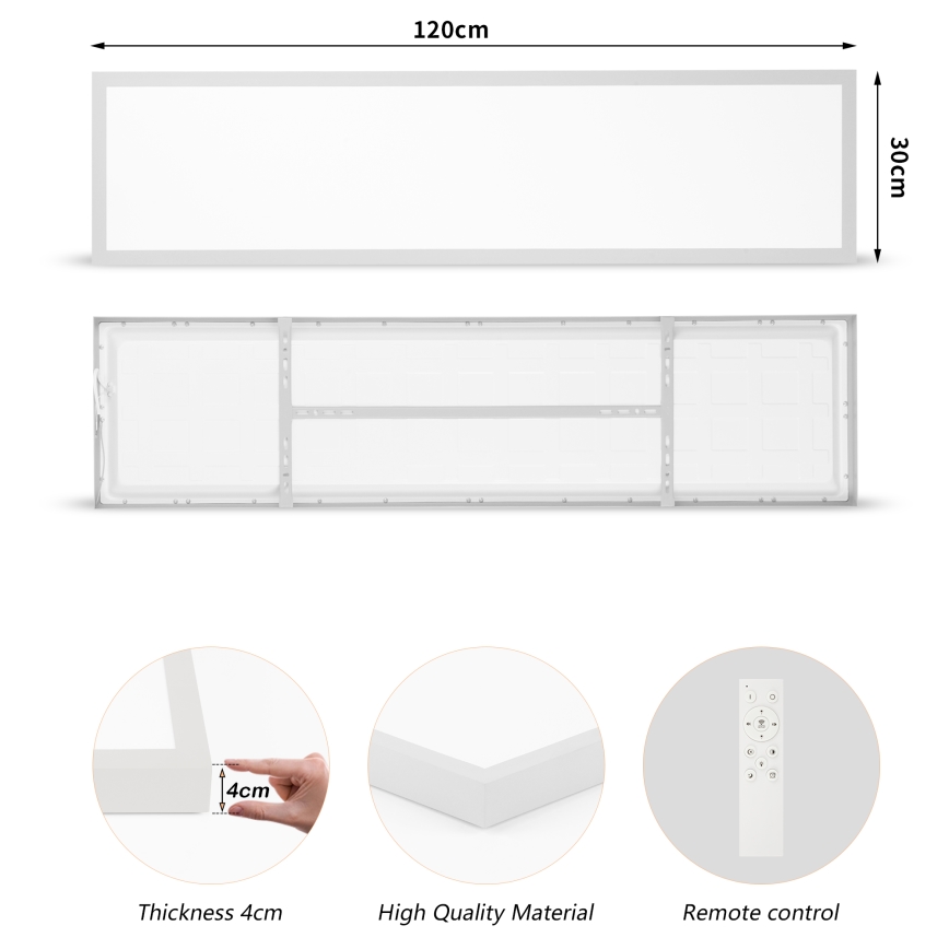 Brilagi - LED Aptumšojama vannas istabas griestu lampa FRAME SMART LED/50W/230V 120x30 cm 3000-6000K IP44 sudraba + tālvadības pults