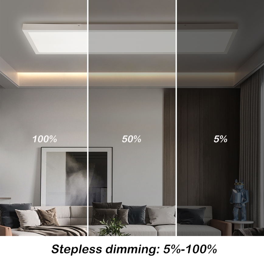 Brilagi - LED Aptumšojama vannas istabas griestu lampa FRAME SMART LED/50W/230V 30x120 cm 3000-6000K IP44 balta + tālvadības pults
