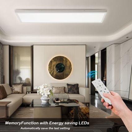 Brilagi - LED Aptumšojama vannas istabas griestu lampa FRAME SMART LED/50W/230V 30x120 cm 3000-6000K IP44 balta + tālvadības pults