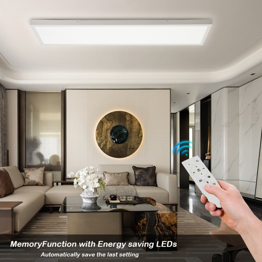 Brilagi - LED Aptumšojama vannas istabas griestu lampa FRAME SMART LED/50W/230V 30x120 cm 3000-6000K IP44 balta + tālvadības pults