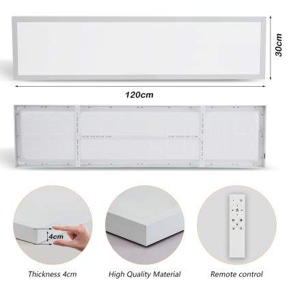 Brilagi - LED Aptumšojama vannas istabas griestu lampa FRAME SMART LED/50W/230V 30x120 cm 3000-6000K IP44 balta + tālvadības pults